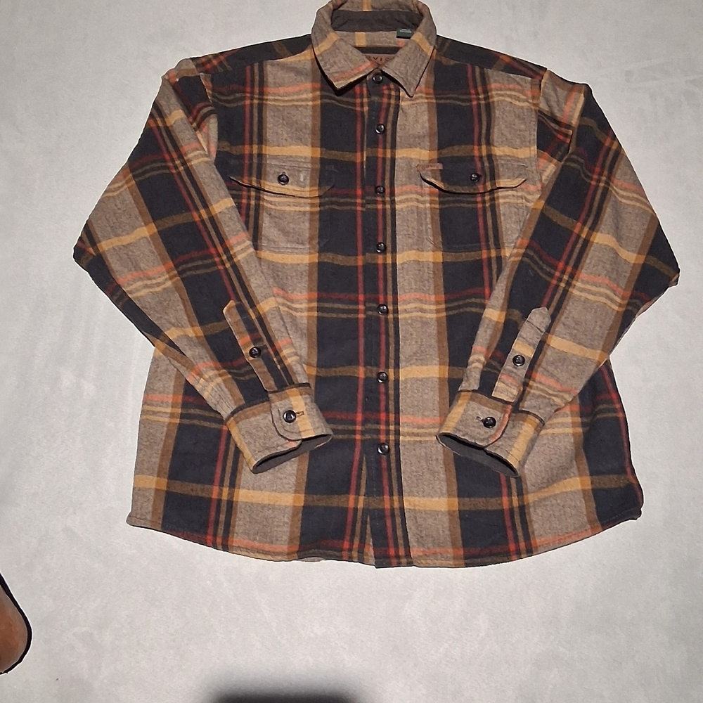 Orvis Men's Plaid Button Down Shirt - Black, Brown, and Tan